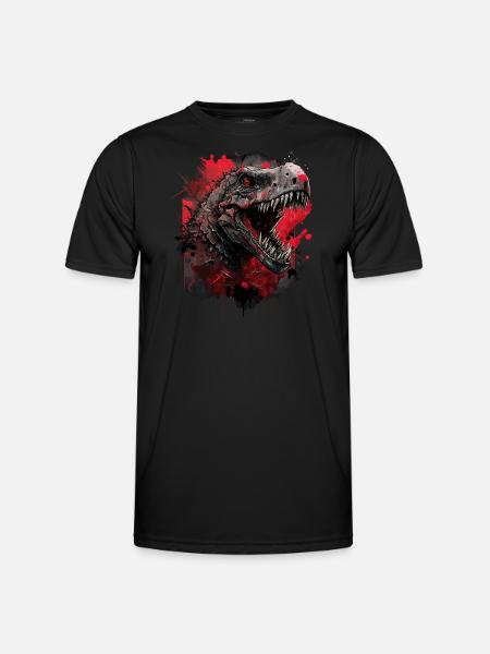 T-Rex looks evil - Men's Functional T-Shirt - black