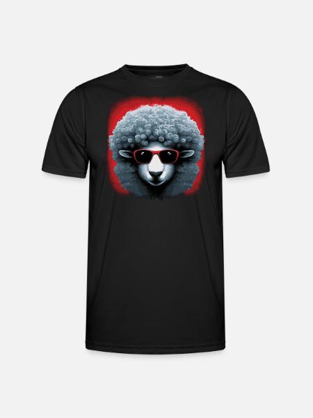 Flowerpower Sheep - Men's Functional T-Shirt - black