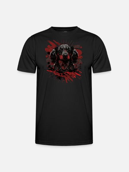Chiot teckel - T-shirt sport Homme - noir
