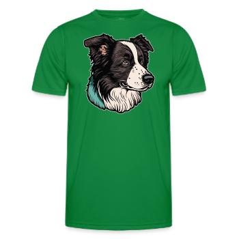 Border Collie - T-shirt sport Homme - vert - Devant - AI Model Male 178 dark (178cm)
