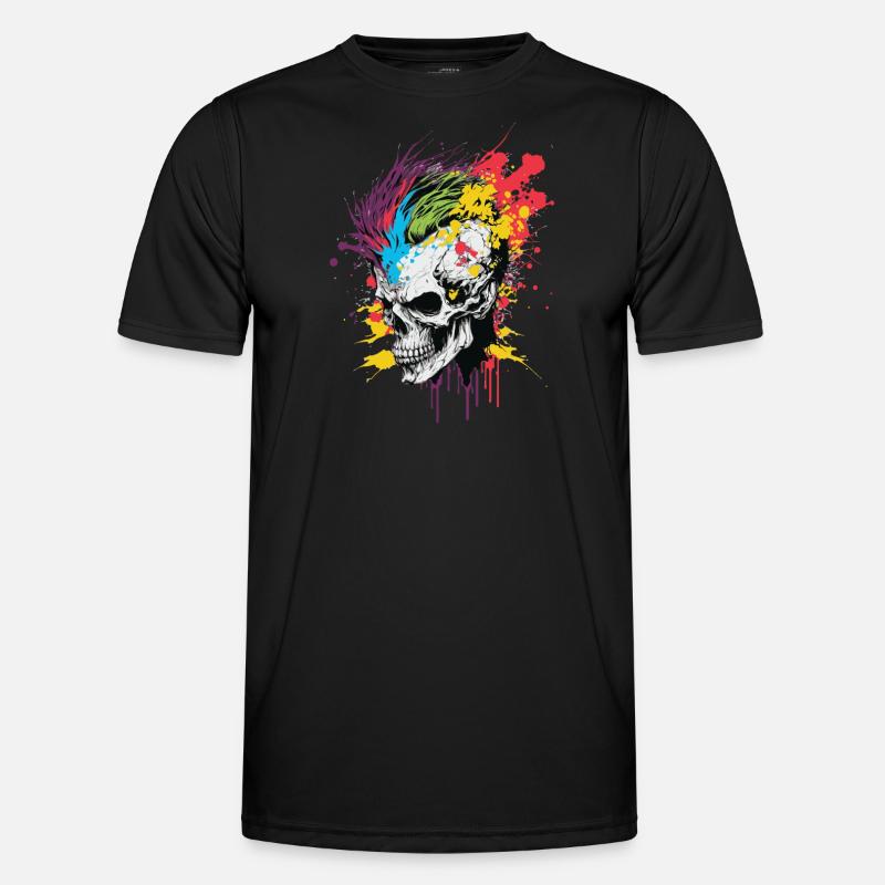 Crâne de zombie arc-en-ciel T-shirt sport Homme