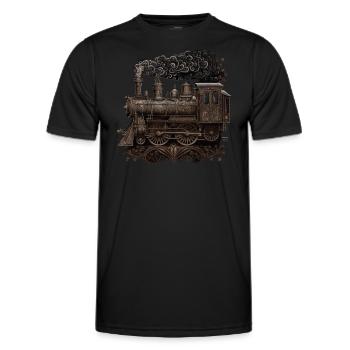 Steam locomotive - Men's Functional T-Shirt - black - Front - AI Model Male 178 dark (178cm)