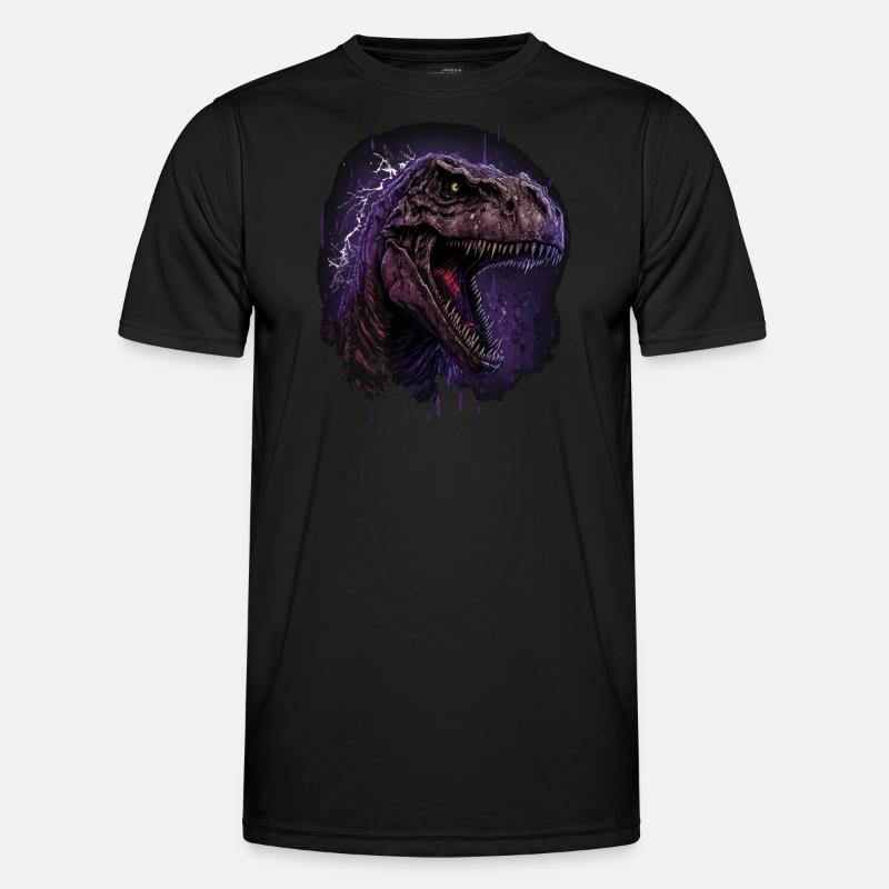 T-Rex looks angry - Men's Functional T-Shirt - black