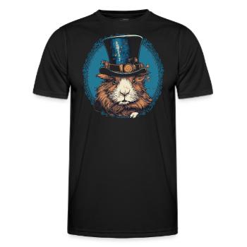 Steampunk Meerschweinchen - Männer Funktions-T-Shirt - Schwarz - Vorne - AI Model Male 178 dark (178cm)