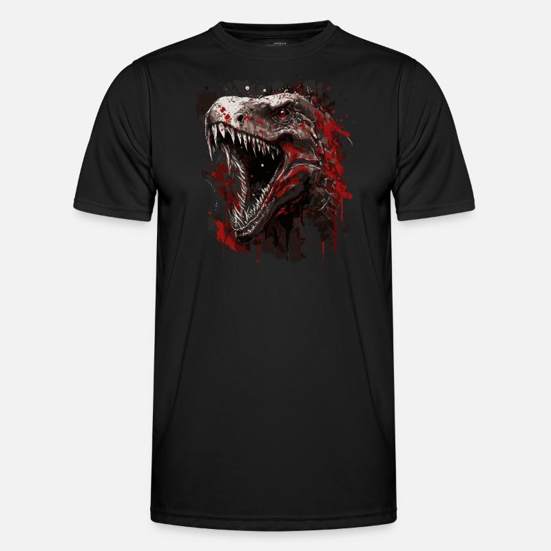 T-Rex mit schlechter Laune - Männer Funktions-T-Shirt - Schwarz