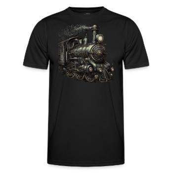 Steam locomotive - Men's Functional T-Shirt - black - Front - AI Model Male 178 dark (178cm)