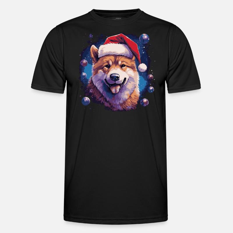 Akita Inu xmas Cane Maglietta sportiva per uomo