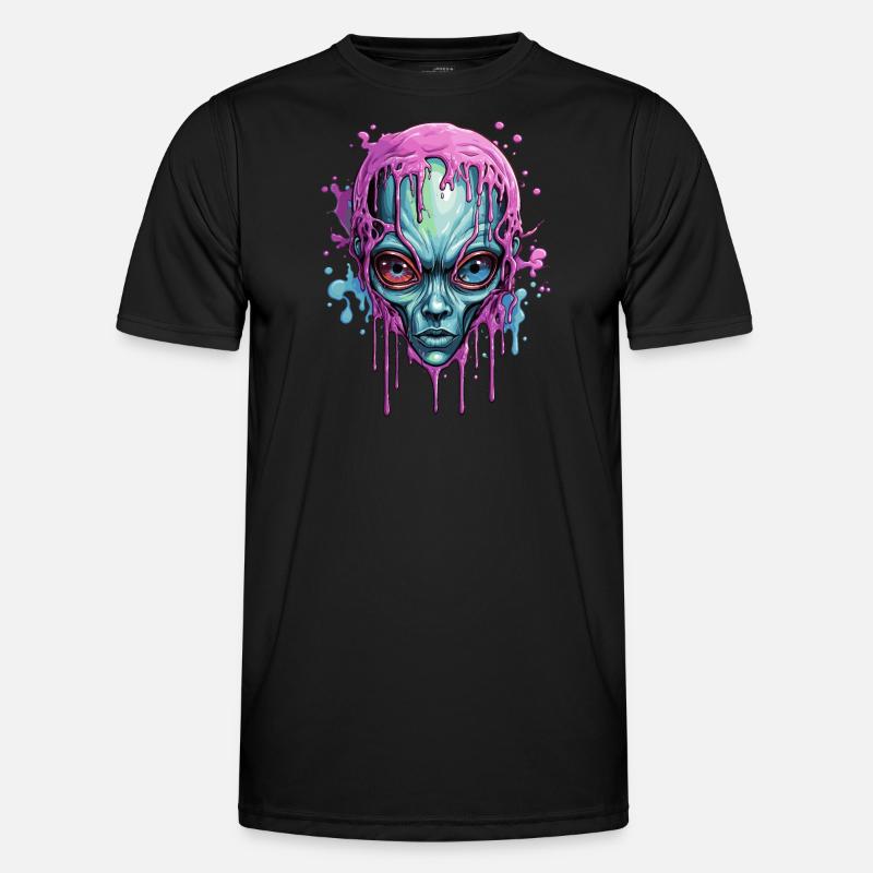 Crâne extraterrestre coloré T-shirt sport Homme