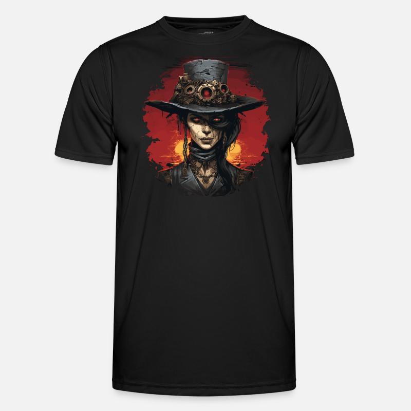 Emo Steampunk Mädchen - Männer Funktions-T-Shirt - Schwarz