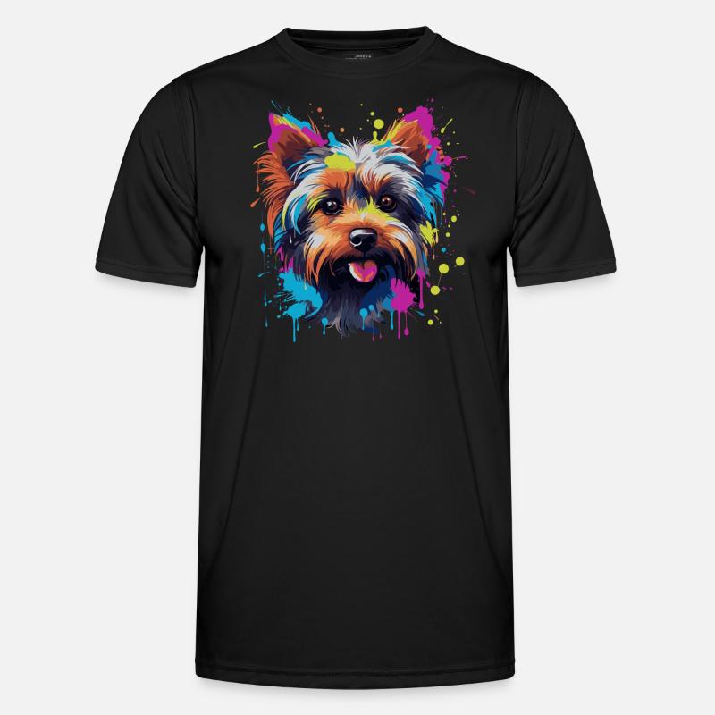Funny Yorkshire Terrier - Men's Functional T-Shirt - black