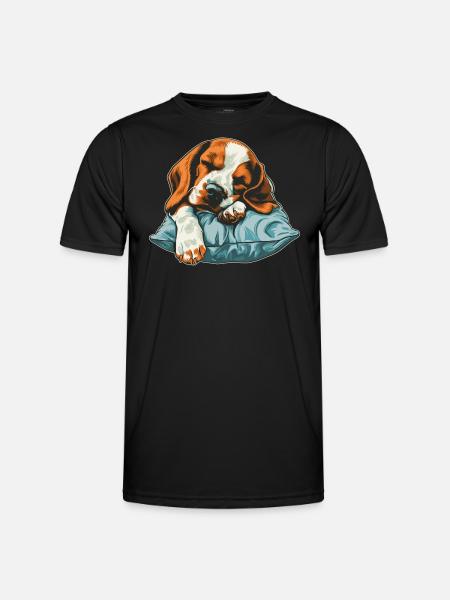 Sleeping Beagle - Men's Functional T-Shirt - black