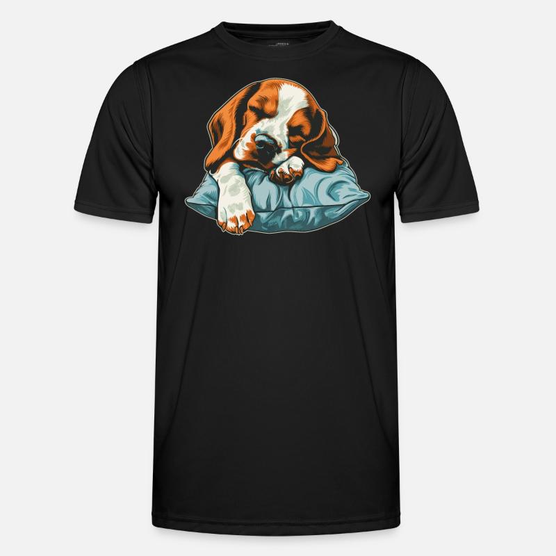 Schlafender Beagle Männer Funktions-T-Shirt