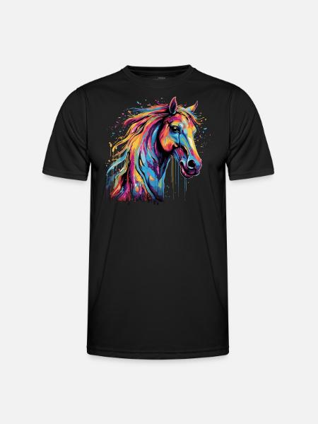 Pferdeliebe - Männer Funktions-T-Shirt - Schwarz
