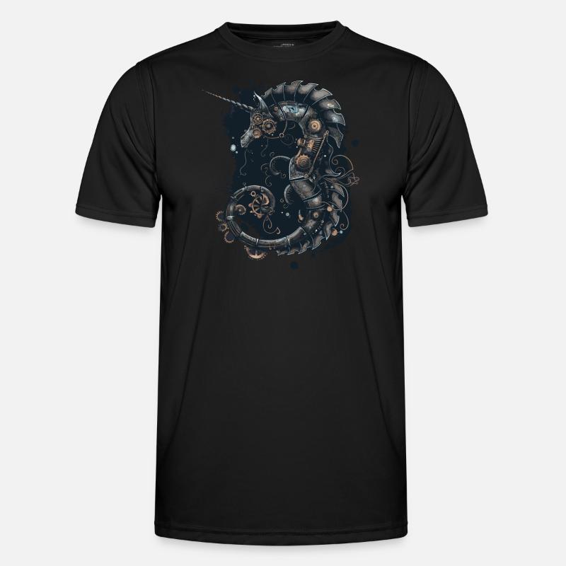 Steampunk Seepferdchen Männer Funktions-T-Shirt