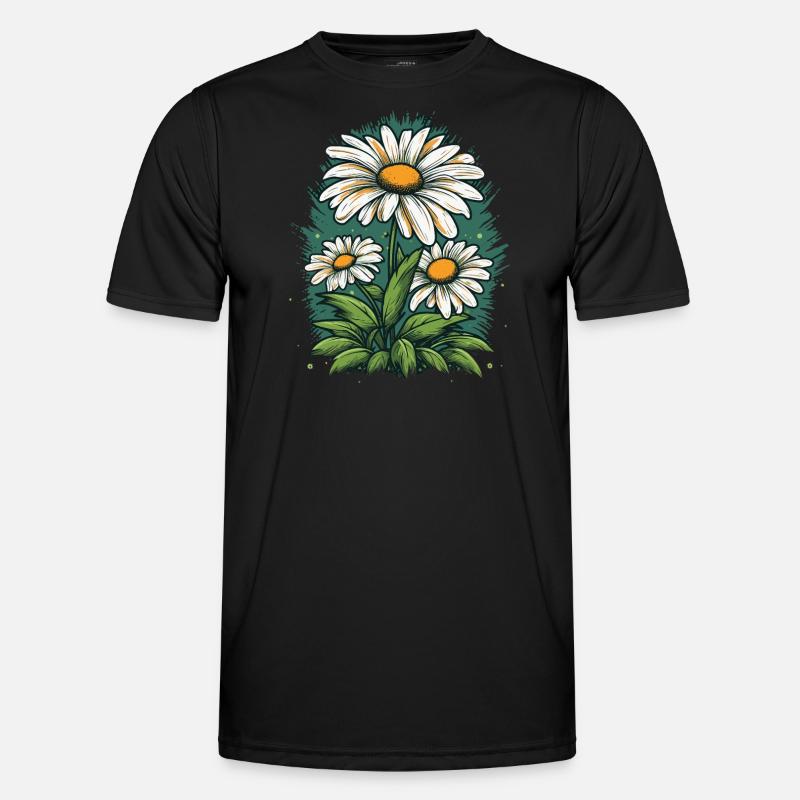 Gänseblümchen - Männer Funktions-T-Shirt - Schwarz