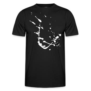 Farbspritzer - Spritzer / Fleck - Abstrakt - Männer Funktions-T-Shirt - Schwarz - Vorne - AI Model Male 178 dark (178cm)