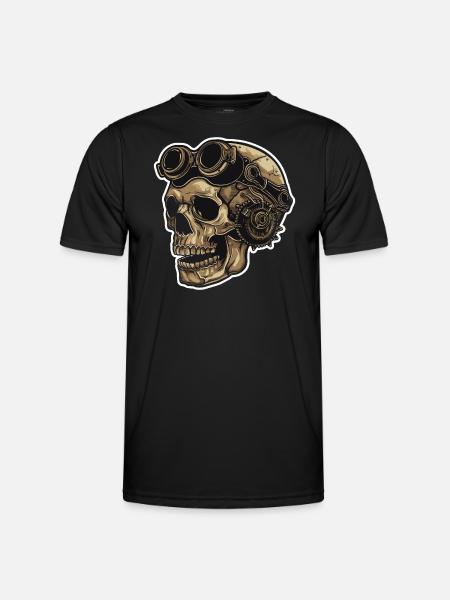 Dieselpunk Zombie Skull - Men's Functional T-Shirt - black