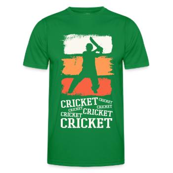 Cricket Cricketer Batsman Sport Vintage - Men's Functional T-Shirt - kelly green - Front - AI Model Male 178 dark (178cm)