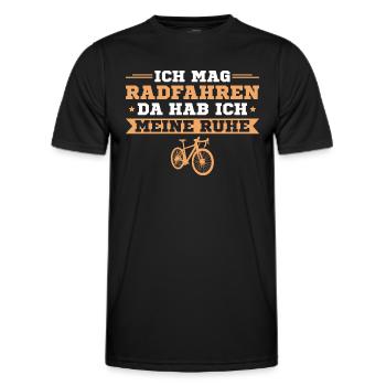 Ich mag Radfahren Da hab ich meine Ruhe - Fahrrad - Männer Funktions-T-Shirt - Schwarz - Vorne - AI Model Male 178 dark (178cm)