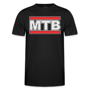 MTB Mountainbike #MTB - Männer Funktions-T-Shirt - Schwarz - Vorne - AI Model Male 178 dark (178cm)
