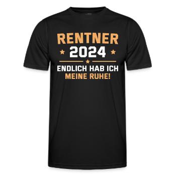 Ruhestand 2024 Endlich hab ich Ruhe Rentner - Männer Funktions-T-Shirt - Schwarz - Vorne - AI Model Male 178 dark (178cm)