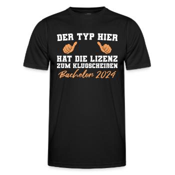 Bachelor 2024 Bachelorprüfung bestanden - Männer Funktions-T-Shirt - Schwarz - Vorne - AI Model Male 178 dark (178cm)