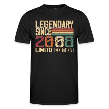 Original 2008 Vintage Geburtstagsgeschenk 2008 - Männer Funktions-T-Shirt - Schwarz - Vorne - AI Model Male 178 dark (178cm)