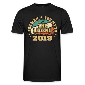 2019 Birthday Born in 2019 Retro Vintage - Men's Functional T-Shirt - black - Front - AI Model Male 178 dark (178cm)