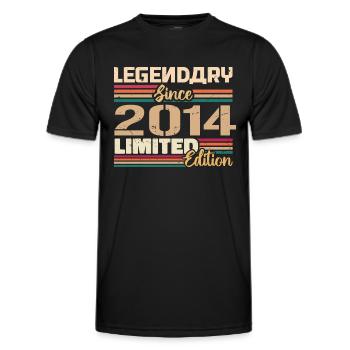 Millésime 2014 Anniversaire 2014 Né en 2014 - T-shirt sport Homme - noir - Devant - AI Model Male 178 dark (178cm)