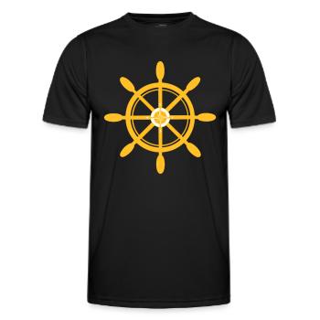 Roue de navire Volant de navire avec directions cardinales - T-shirt sport Homme - noir - Devant - AI Model Male 178 dark (178cm)