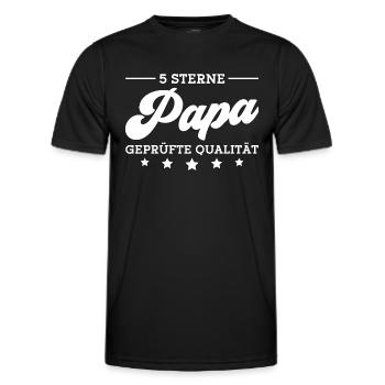 Vatertag Geschenk 5 Sterne Papa - Männer Funktions-T-Shirt - Schwarz - Vorne - AI Model Male 178 dark (178cm)