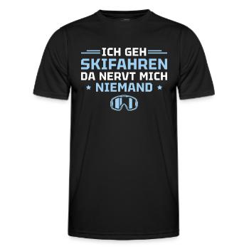 Skifahren da nervt mich niemand Skifahrer - Männer Funktions-T-Shirt - Schwarz - Vorne - AI Model Male 178 dark (178cm)