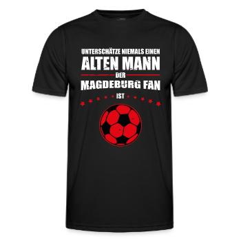 Alter Mann - Magdeburg Fan | Retro Vintage Design - Männer Funktions-T-Shirt - Schwarz - Vorne - AI Model Male 178 dark (178cm)