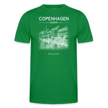 Kopenhagen Dänemark Hafen Nyhavn Kunst Hafen von Nyhavn - Männer Funktions-T-Shirt - Kelly Green - Vorne - AI Model Male 178 dark (178cm)
