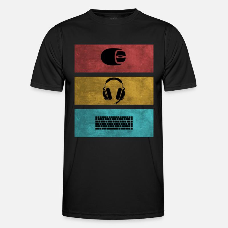 Basic Gamer Setup Programer Headset Maus Tastatur Männer Funktions-T-Shirt