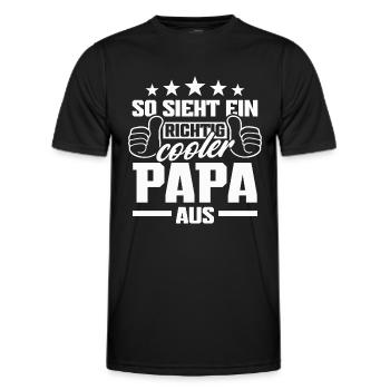 So sieht ein richtig cooler Papa aus - Männer Funktions-T-Shirt - Schwarz - Vorne - AI Model Male 178 dark (178cm)