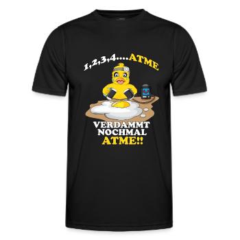 Küken atme verdammt noch mal atme Wiederbelebung - Männer Funktions-T-Shirt - Schwarz - Vorne - AI Model Male 178 dark (178cm)