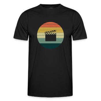 Filmklappe Regisseur Vintage Action Geschenkidee - Männer Funktions-T-Shirt - Schwarz - Vorne - AI Model Male 178 dark (178cm)