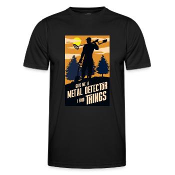Give me a metal detector I find things - Men's Functional T-Shirt - black - Front - AI Model Male 178 dark (178cm)