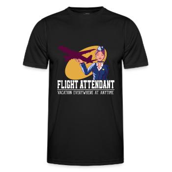 Flight Attendant Vacation Everywhere - T-shirt sport Homme - noir - Devant - AI Model Male 178 dark (178cm)