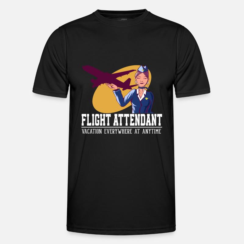 Flight Attendant Vacation Everywhere - Men's Functional T-Shirt - black