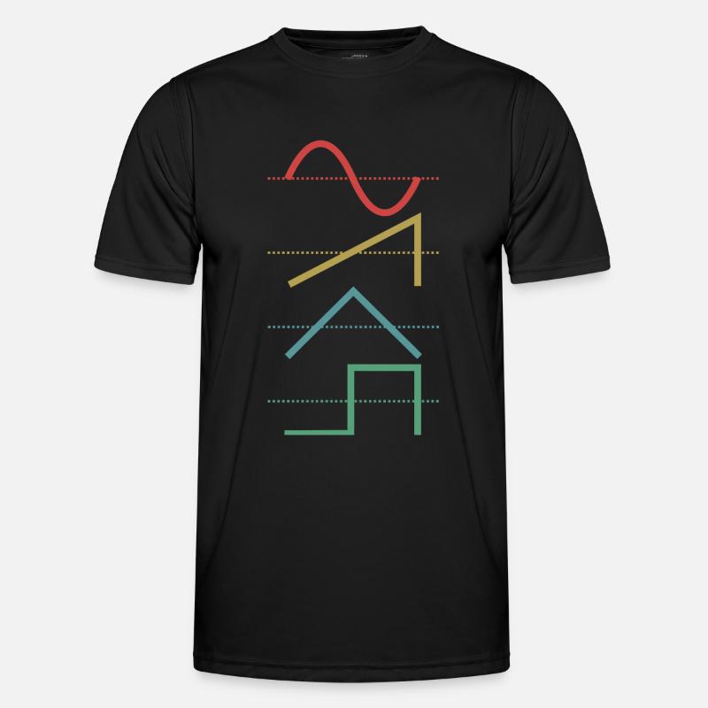 Vintage Analog Synthesizer Techno Waveform - Synth Männer Funktions-T-Shirt