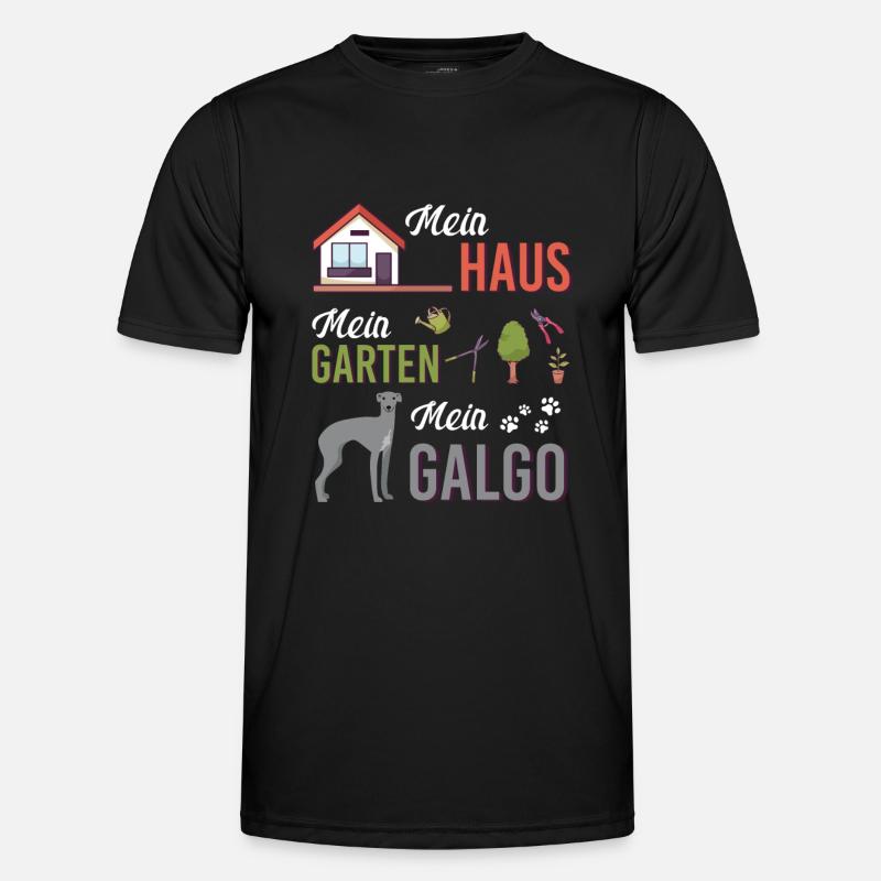 Galgo Garten Hobbygärtner Eigenheim Geschenkidee - Männer Funktions-T-Shirt - Schwarz