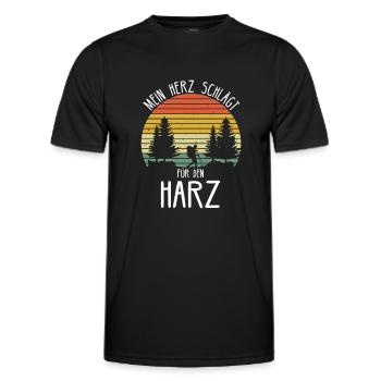 Harz Mittelgebirge Harzer Brocken Geschenkidee - Männer Funktions-T-Shirt - Schwarz - Vorne - AI Model Male 178 dark (178cm)