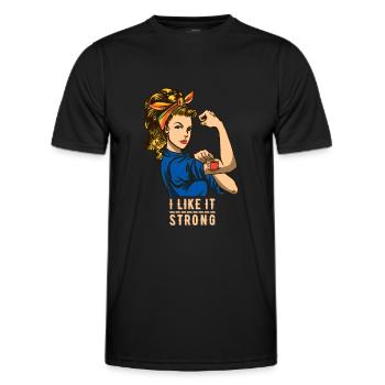 LGBTQ - Girl Tattoo Strong - Coffee Lover - Männer Funktions-T-Shirt - Schwarz - Vorne - AI Model Male 178 dark (178cm)