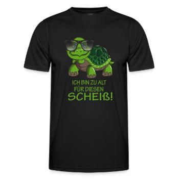 Schildkröte ich bin zu alt für diesen Scheiß! - Männer Funktions-T-Shirt - Schwarz - Vorne - AI Model Male 178 dark (178cm)