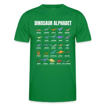 Dinosaur Alphabet - Types Of Dinosaurs - Dino - T-shirt sport Homme - vert - Devant - AI Model Male 178 dark (178cm)