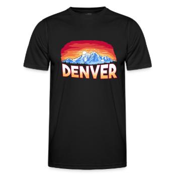 State - Rocky Mountain Sunset - Denver - Männer Funktions-T-Shirt - Schwarz - Vorne - AI Model Male 178 dark (178cm)