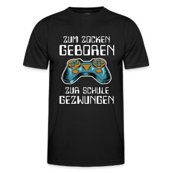 Pour jouer né à l’école forcé élève - T-shirt sport Homme - noir - Devant - AI Model Male 178 dark (178cm)
