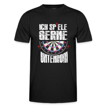 Funny Lustiges Dart Fan Dartscheibe Dartspieler - Männer Funktions-T-Shirt - Schwarz - Vorne - AI Model Male 178 dark (178cm)